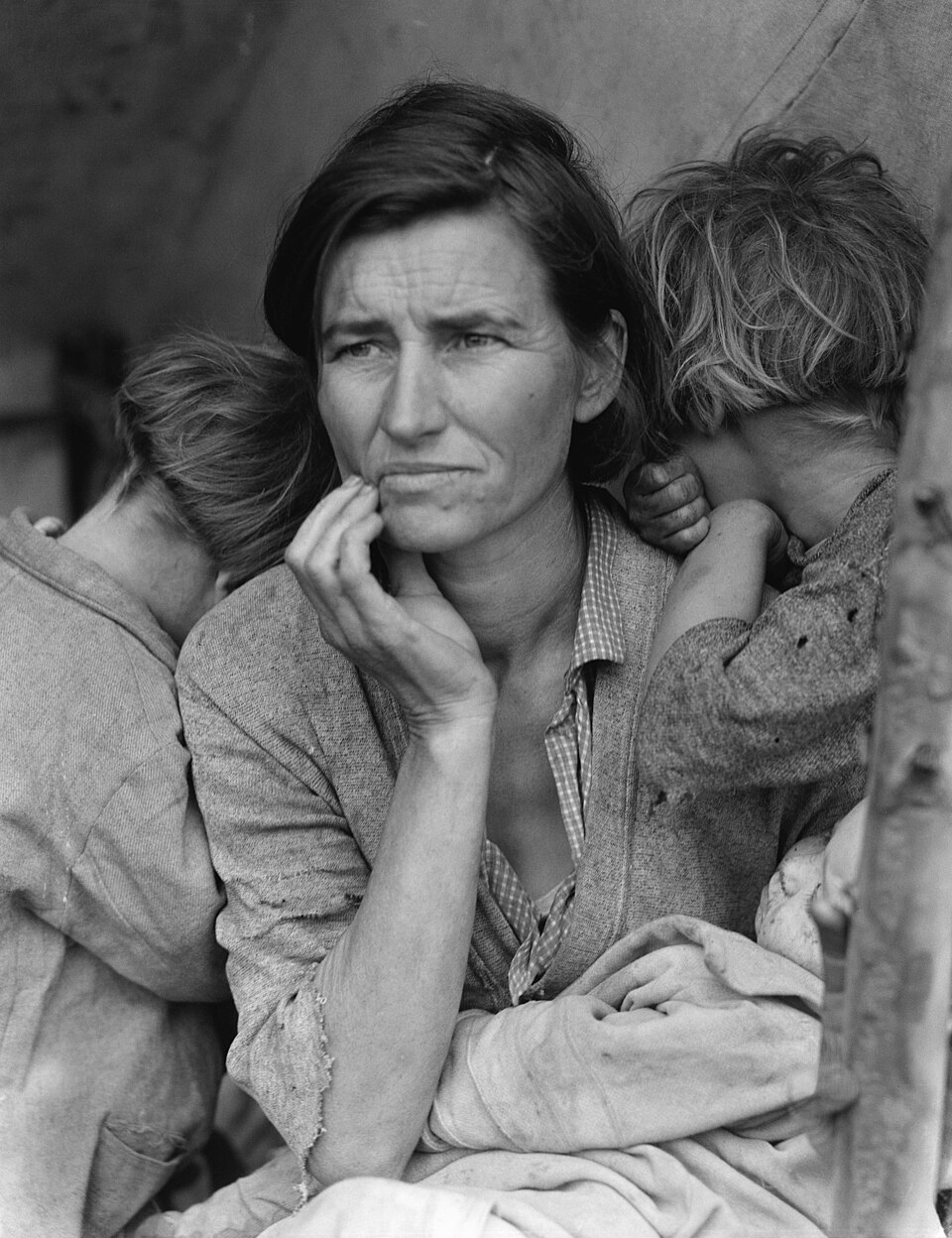 Untouched public-domain original (Dorothea Lange, 1936, Library of Congress) for comparing faces